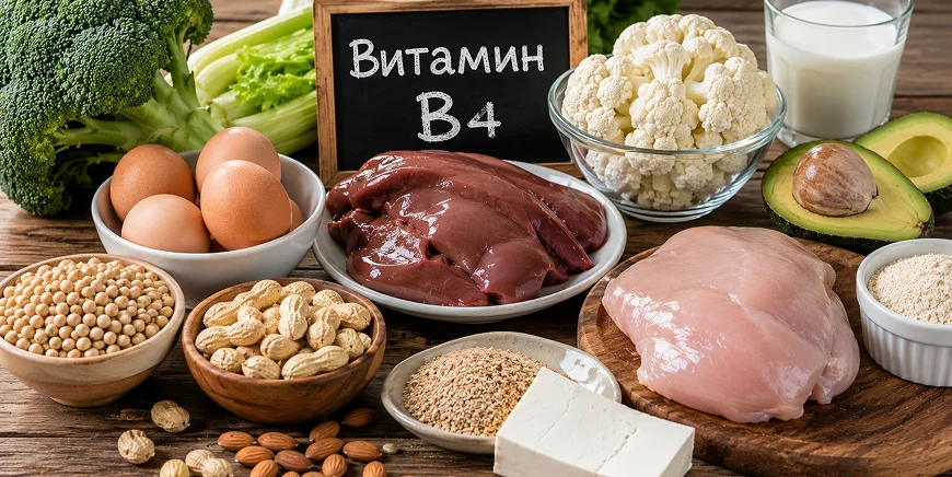 Продукты, содержащие холин (витамин B4)